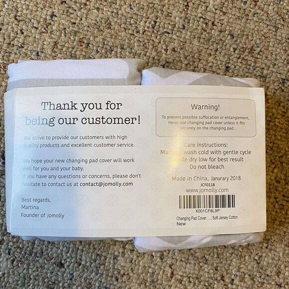 2Pack Baby Changing Pad Cover White Gray Soft Jersey Cotton Size 33x17x5 Inch - Picture 2 of 3